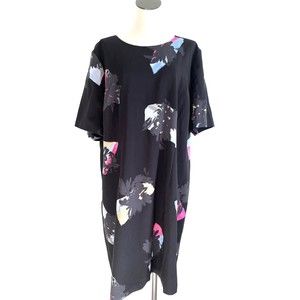 Ellen Tracy Black Floral Cocktail Dress Plus Size 22W